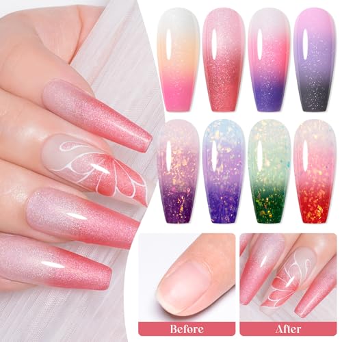 Set de 8 esmaltes de gel que cambian de color MEET ACROSS miniatura 6