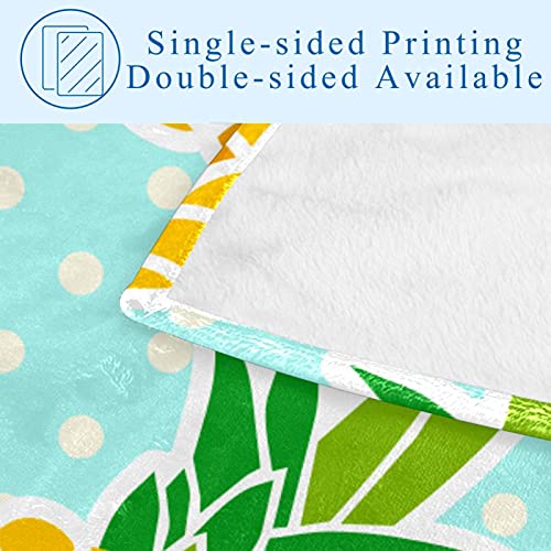 Couverture ananas bleu imprimé moderne plaid doux chaud 150x100 cm - 5