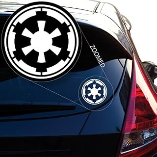 Galactic Empire Star Wars Emblem Crest Decal Sticker for Car Window, Laptop, Motorcycle, Walls, Mirror and More. # 477 (6", White)