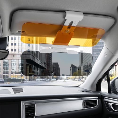 Yuaerbuo Car Visor Sunshade Extender 32x12cm Sun Visor Extension for Cars Anti-Glare Car Sun Visors Extender Day and Night Windshield Visor Universal UV Protection Car Windscreen Sun Protector
