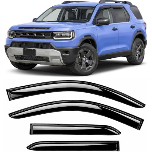 Image of 2026 2027 Tape-On Rain Guards for Honda Passport Side Window Visor Deflectors Extra Thick Shade RTL Towing Blackout TrailSport Elite