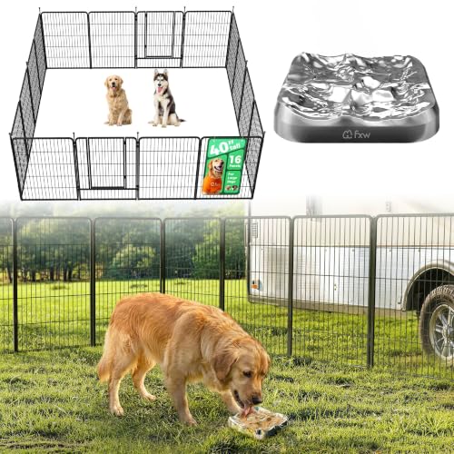 Image of FXW Instant Dog Playpen with Dog Lick Mat for RV Camping Outdoor Yard