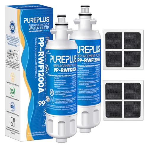 Image of PUREPLUS 469690 LT700P Replacement for LG Kenmore Elite 9690, ADQ36006102, ADQ36006101, LFXS30766S, LFX28968ST, LFX31925ST, LFX31945ST, RWF1052, LT120F, Refrigerator Water and Air Filter Combo, 2Pack
