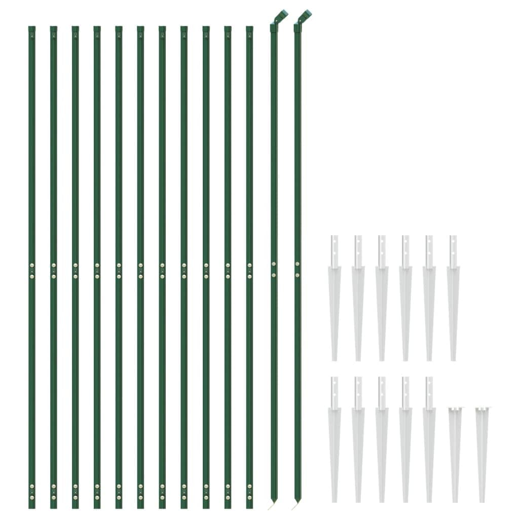 ARKEM Rete Metallica, Reti Recinzione per Pollame, Animali e Piante,Recinzione Metallica con Picchetti Ancoraggio Verde 2,2x25 m