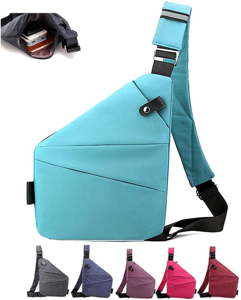 Anti Theft Travel Bag for Women Men, The Slim Carry Sling Bag, Personal Flex Travel Purses Crossbody Bags Multi Pocket