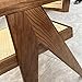 Handcrafted Solid Wood Dining Chairs with Cane Back&Seat (Ash Wood-Walnut Color)