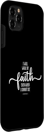 Miniatura 33 de Funda para iPhone 12 Pro Max con texto en inglés "I Will Walk By Faith, God Jesus Christian Bible Inspiration
