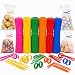 Quotidian 1200pcs Kraft Paper Twist Ties 4 inch for Treat Bags Kitchen Valentines Gift Electronics Cords, Bendable Reusable (Red Orange Green Yellow Blue Rose)