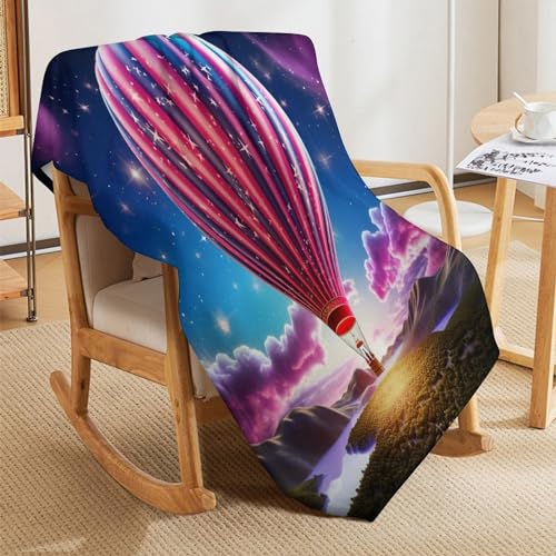 Couverture super douce et moelleuse montgolfière pour des nuits cocooning - 7