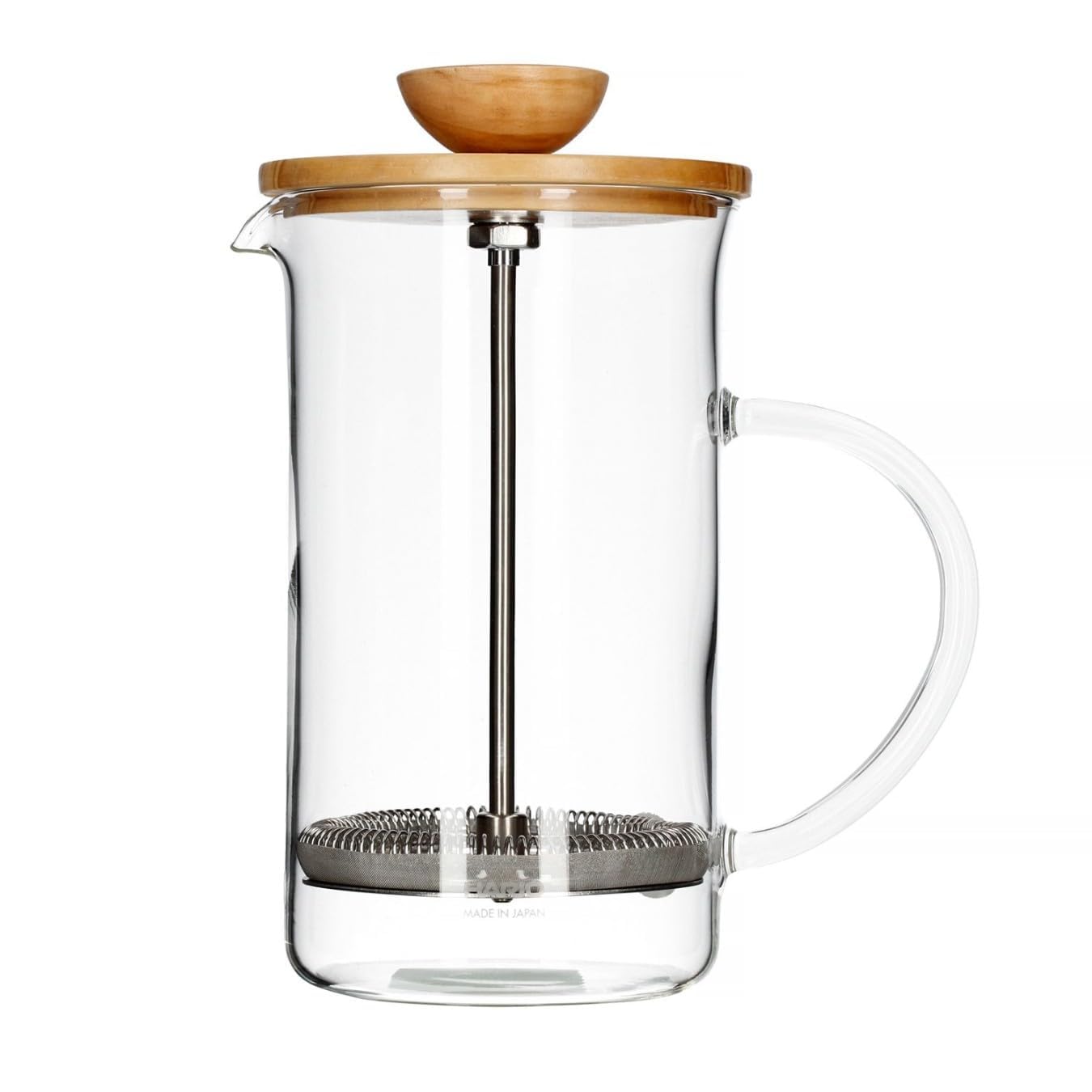 SLINCE French Press Coffee Maker 350ml | Nature Inspired Wooden Lid and Cork Base | Premium Heat-resistant Thickened Borosilicate Glass | Stainless Steel French Press Glass