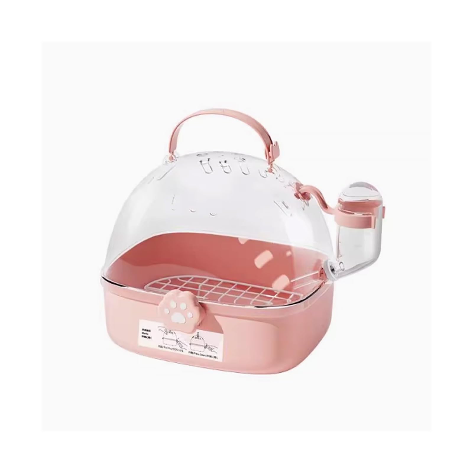 Przenośna klatka dla papug Klatka dla ptaków papug na wynos Domowa przenośna przezroczysta klatka widokowa(Pink)