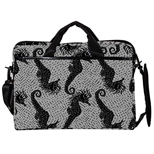 Sacoche ordinateur portable 13 14 pouces Hippocampus élégante noire