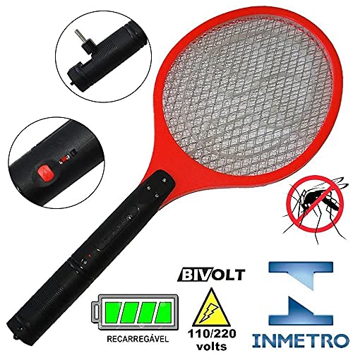 Raquete elétrica mata mosquito kit 3 peças CBRN05604