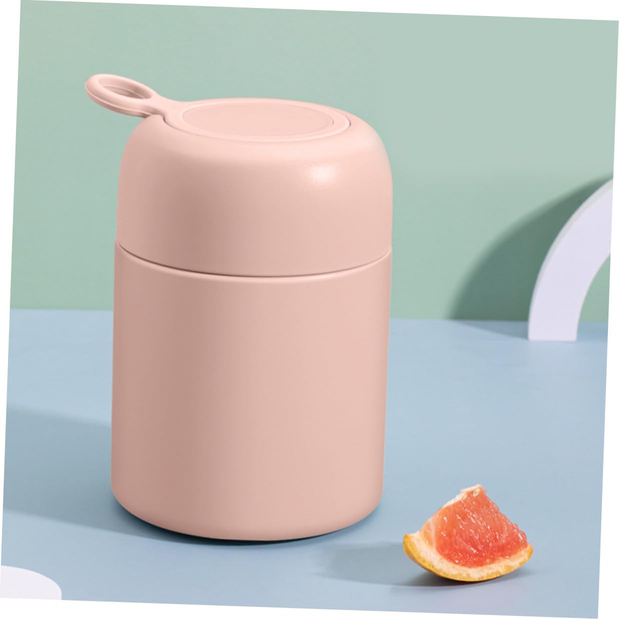 Insulated Thermal Food Jar 500ml with Foldable Spoon Leakproof Vacuum Soup Cup Portable Lunch Container for Students and Office Workers Pink