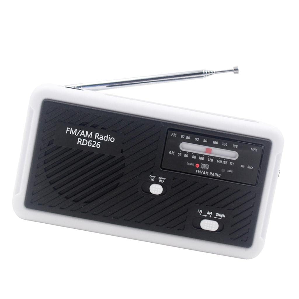Club Bollywood®Portable Emergency AM/FM Radio, Solar Hand Crank Power, Weather Radio with LED Reading Lamp Black | Portable Audio & Headphones |1 Piece Radio-image-26