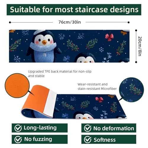 Tapis d'escalier antidérapants réutilisables pour marches d'escalier en bois - 3