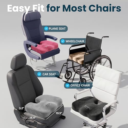 Image of ComfiLife Extra Large Gel & Memory Foam Seat Cushion - Doctor Recommended Office Chair Cushion, Car Seat Cushion - Back & Sciatica Pain Relief - Wide Seat Cushion for Big & Tall (Gray)