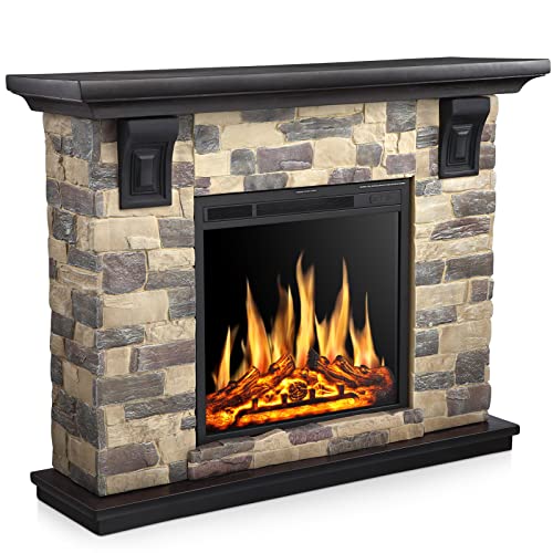 Xbeauty Faux Stone Electric Fireplace
