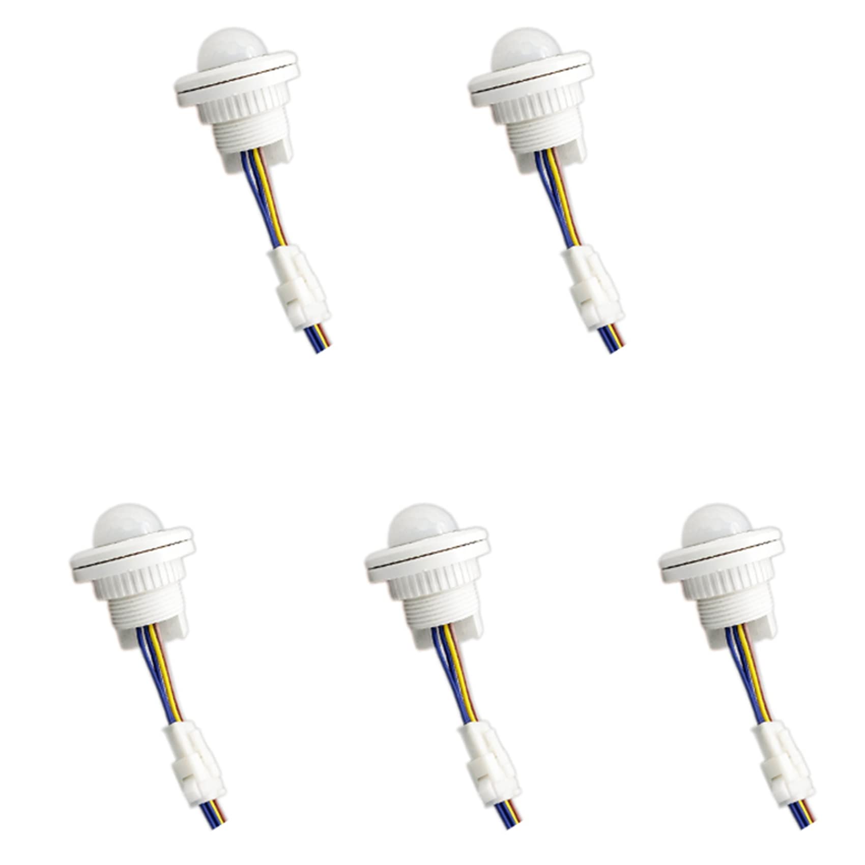 Jnchdghwa White 5X Mini Pir Infrared Motion Sensor Detection 220V Adjustable Time Infrared Automatic Led Light Witch