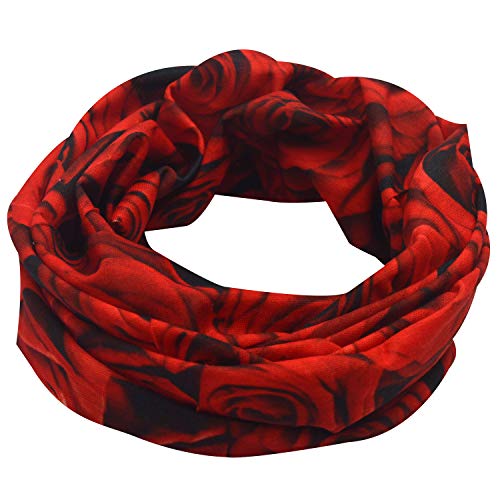 Obacle Seamless Bandana For Rave Face Mask Dust Wind Uv Sun Protection Neck Gaiter Tube Mask Headwear Bandana For Women Men Festival Party Motorcycle Riding Outdoor (Pure Red Rose) #TOP3