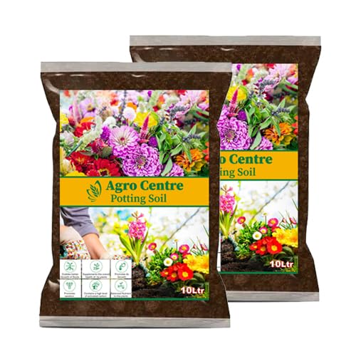Agro Centre Organic Multi Purpose Potting/Organic Soil/Made in Netherland/Organic Potting Soil With Micro Nutirients For Indoor And Outdoor Plants For Home Gardens 10lLtr x 2Pcs