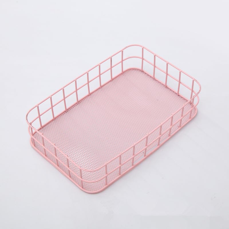 Storage Box for Pantry Organizer and Storage,Perfect for Bathroom,Cabinet,Kitchen,Fridge,Closet Organization Supplies 9.84 * 6.29 * 2.75inch(Pink)