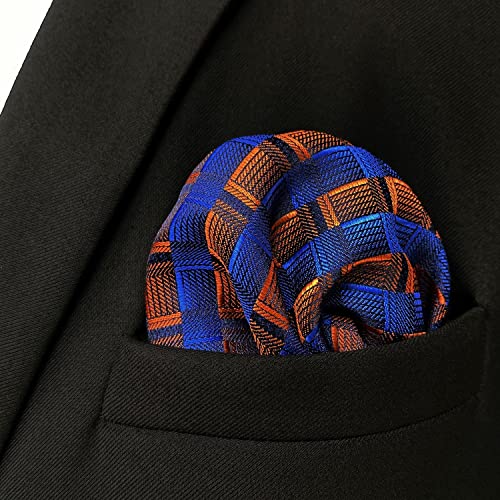 S&W SHLAX&WING Gravatas masculinas de cobre azul combinando apenas com lenço de bolso