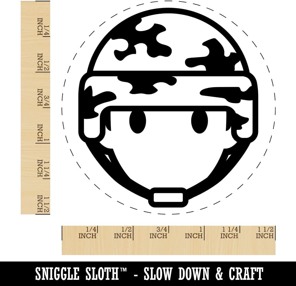 Occupation Military Soldier Icon Self-Inking Rubber Stamp Ink Stamper for Stamping Crafting Planners - 1-1/2 Inch Large - Black Ink