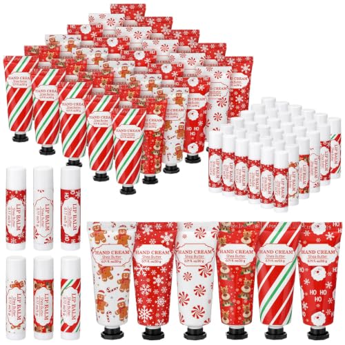 Loopeer 36 Sets Christmas Hand Cream Lip Balm Gift Bulk for Women Coworkers