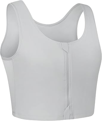 XUJI Transgender FTM Zip Up Breathable Half Chest Binder