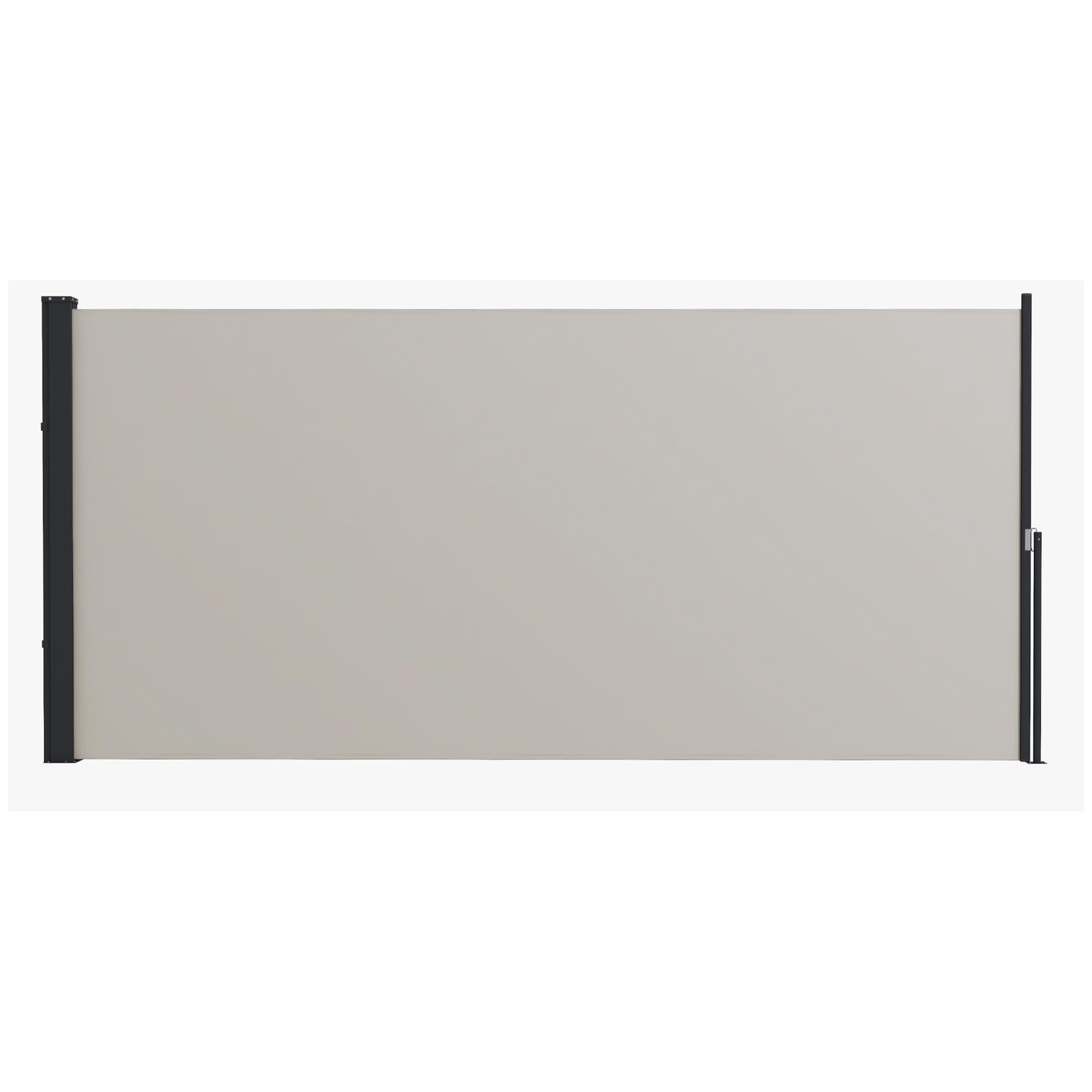 Outsunny Toldo Lateral Retráctil Pantalla Enrollable Mampara de Privacidad Impermeable y Anti-UV Protege la Privacidad para Jardín Balcón Terraza 300x140 cm Gris Claro