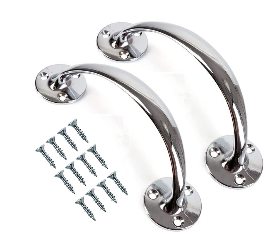 TERF® Heavy Duty Vintage Style Bow Door Pull Handle Chrome 150mm (6 inch) Including Fixing Screw for Kitchen Cupboard Cabinet Drawer Door Pull Handle