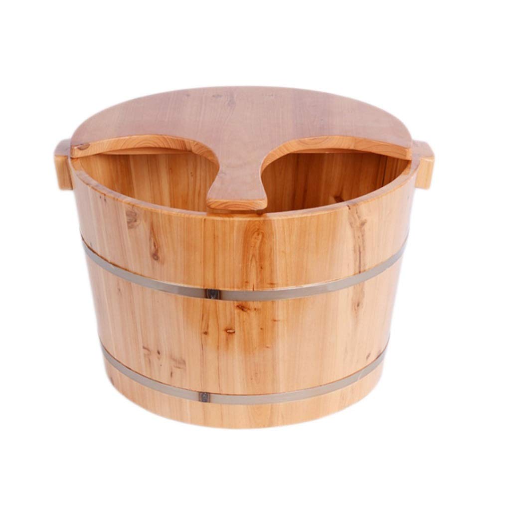 FDEFIRTFG Sauna bucket, Sauna Accessories Bucket Water,Handmade Wooden Footbath Tubs,Foot Relaxing Barrel