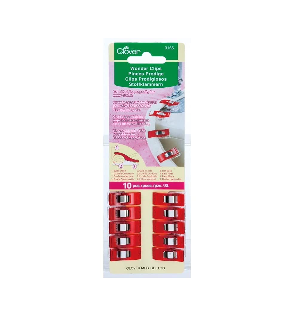 Clover Wonder Clips Blau – Stoffklammern, 10 Stück (MIDH14,4,10)