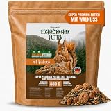 Natuverra Eichhörnchen-Futter 600 g I Premium Starter-Mix mit Walnüssen für Eichhörnchen & Streifenhörnchen I Ganzjahres-Futter Eichhörnchen, Streifenhörnchen Futter mit Walnüssen in Schale