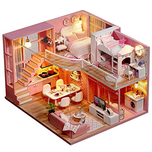 BESTonZON 1 Pc Modello Di Cabina Mini Casa Fai Da Te Appartamento Fai Da Te Giocattolo Di Assemblaggio Manuale Casa Fai Da Te in Miniatura Miniappartamento