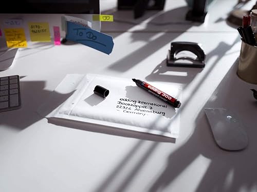 Miniatura 2 de edding 300 marcador permanente - rood - 10 stiften - ronde punt 0.059-0.118 in - watervast, sneldrogend - wrijfvast - voor karton, kunststof, hout,