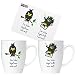 Produktbild BRUBAKER "Der frühe Vogel Tassen Set aus Keramik - Grußkarte und Geschenkpackung