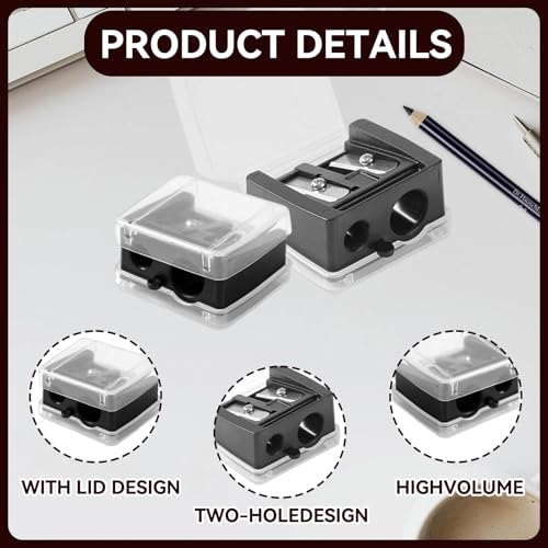2-Stück Spitzer, Makeup Sharpener Anspitzer, Anspitzer Kajalstift, Universal Anspitzers für Augenbrauenstift, Lippenkonturenstift Kosmetikspitzer, Eyeliners, Präzisionsklingen, Handlich für Unterwegs