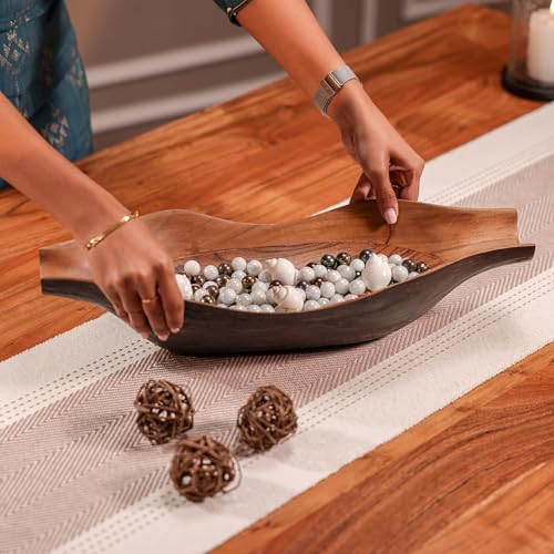 Image of Prakriti Multipurpose Decorative Tray for Home Decor & Kitchen Storage | Beautiful Acacia Wood Tray | 45.72 x 8.89 cm