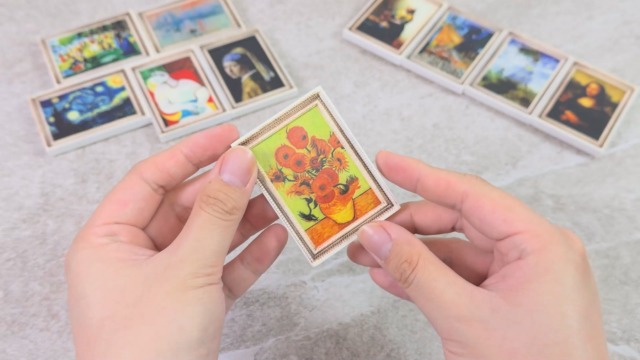 Set de 10 imanes decorativos con pinturas famosas miniatura 7