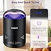 Fly Trap Indoor, Fruit Fly Traps for Indoors Flying Insect Gnat Traps for House Indoor with Adjustable Lighting, Bug Zapper Indoor, Gnat Killer Catcher with 10 Refills （Black） - 2