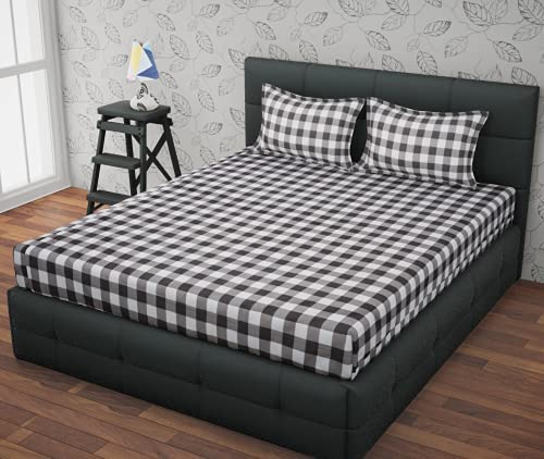 Image of RRC Super Soft Brushed Microfiber Cotton Double Bedsheet with 2 Pillow Covers,90X100(Inches) Bedsheet with 17X27(inches) Pillow Covers,Wrinkle Free,Breathable Bedsheet with Pillow Covers