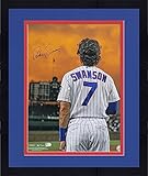 Framed Dansby Swanson Chicago Cubs Autographed 16" x 20" Standing Under Sunset Photograph - Autographed MLB Photos