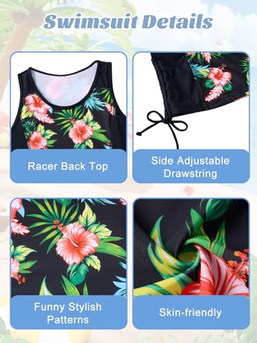 RAISEVERN Girls Swimsuit Two Piece Tankini Cute Summer Bathing Suit Boyshort Beach Modest Swimwear for 7-12 Years3