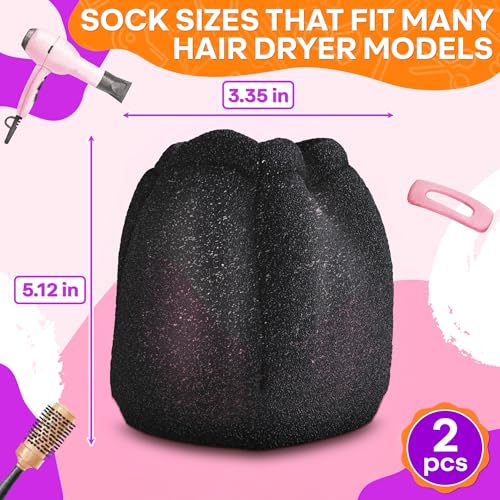 2 Pcs Sock Diffuser for Hair Dryer - Compact 5.12x3.35" Universal Hair Dryer Diffuser Sock Made of Soft, Heat-Resistant and Flexible Foam, Tear-Resistant and Reusable - For Uniform Heat Distribution