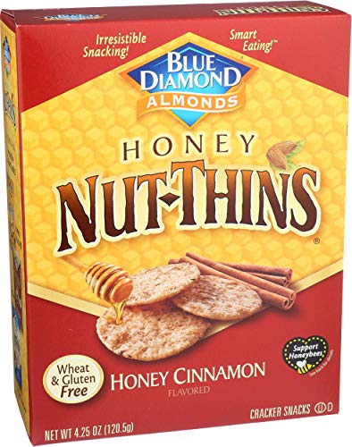 Image of Blue Diamond Almonds Nut Thins Honey Cinnamon Gluten Free Cracker Crisps, 4.25 Oz Boxes (Pack of 12)