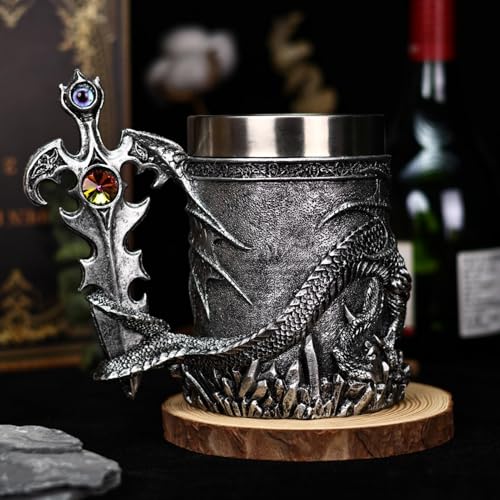 Chope à bière dragon médiéval 600 ml, idée cadeau originale et vintage - 7
