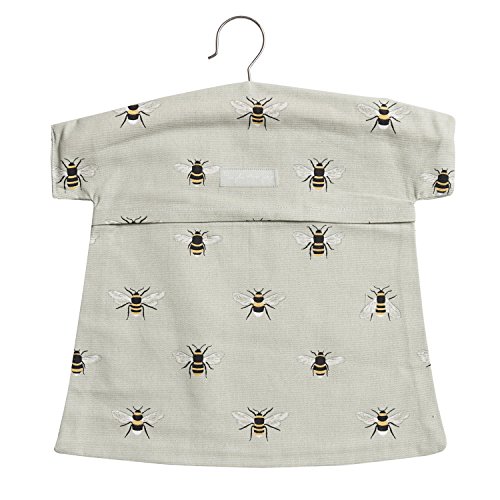 Sophie Allport - Bees Peg Bag, Clothes Peg Storage Bag, Wooden Hanger, 100% Cotton