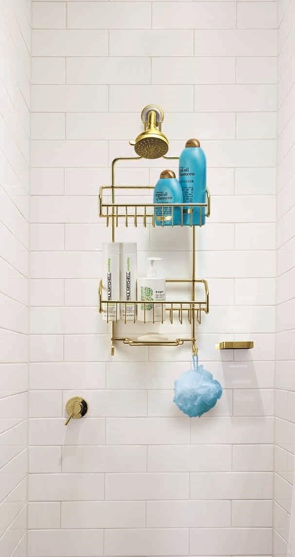 Better Houseware 886.2 Shower Caddy, Gold 2 Count